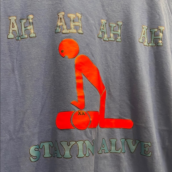 Blue Graphic Men's T-Shirt funny nurse tee large like new - Picture 2 of 2